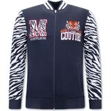 Heren Vest met Print - Tiger Design - 3689 - Blauw
