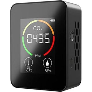 Co2 Meter - Co2 Meter Binnen - Co2 Melder - Co2 Meter Luchtkwaliteitsmeter - Zwart