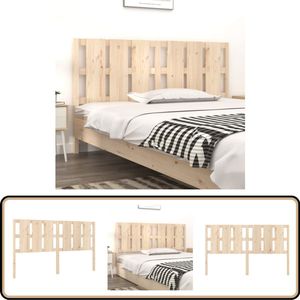 vidaXL Hoofdbord - Massief Grenenhout - 165,5x100 cm Houten Hoofdbord - Hoofdeinde - Massief Grenenhout - Bruine Hoofdbord - Landelijke Stijl