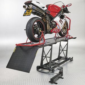 Datona® Motorheftafel voet bediend met paddockstand set - Zwart