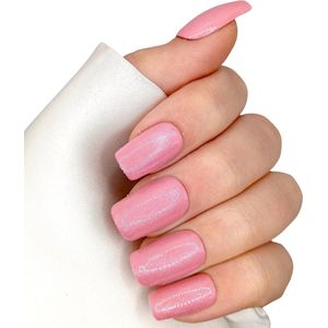 SD Press on Nails - B-228 - Plaknagels - Nagelset 20 Nagels - Nude Roze - Gellak - Nagellak - Medium Square Nageltips - Nepnagels met Lijm - Kunstnagels - Nail Art - Handmade - Valse nagels - Nagelvijl - Accessoires