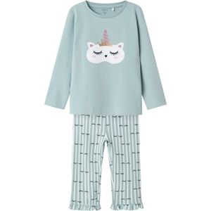 Name it Meisjes Pyjama oogjes Gray Mist - NMFRANDA - Maat 80