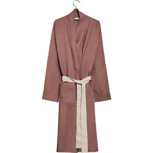 Yumeko kimono badjas gewassen linnen klei roze s