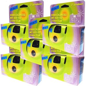Wegwerpcamera's voor Bruiloft en Feest - 5 Pack met Flits en Film voor 27 Opnames