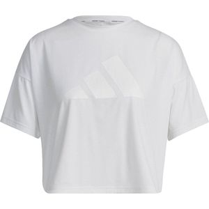 Adidas Icons 3 Bar Logo T-shirt Met Korte Mouwen Wit M Vrouw