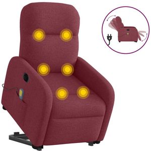 vidaXL Sta-op-massagestoel wijnrood elektrisch
