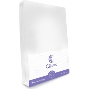 Cillows Premium Split Topper Molton Hoeslaken voor Topper - Katoen (stretch) - 140x200 cm - (t/m 10 cm hoogte) - Wit