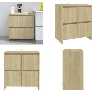 vidaXL Dressoir 70x41x75 cm spaanplaat sonoma eikenkleurig - Dressoir - Dressoirs - Boekenkast - Kast