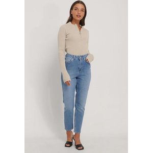 NA-KD Comfort Mom Vrouwen Jeans - Light Blue - Maat EU 36