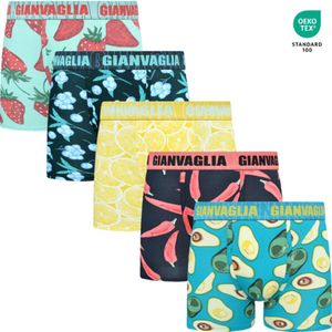 GIANVAGLIA® Deluxe 5-Pack GVG-5078 Heren Katoenen Boxershort L