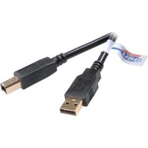 Vivanco High-grade USB 2.0 certified connection cable, 3.0 m, black USB-kabel 3 m USB A USB B Zwart