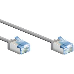 FTP CAT6A Slimline 10 Gigabit Netwerkkabel - CU - Ultraflex - 15 meter - Grijs