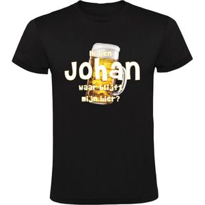 Ik ben Johan, waar blijft mijn bier Heren T-shirt - cafe - kroeg - feest - festival - zuipen - drank - alcohol
