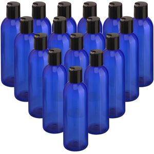 Belle Vous 16 Pak Blauw Plastic Knijpflessen – 240 ml Disc Sportfles Doppen Containers – Lege, Navulbare Reis Flessen voor Cosmetica, Lotion, Shampoo, Vloeibare Zeep, Crèmes en Meer