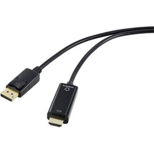 Renkforce DisplayPort / HDMI Adapterkabel DisplayPort stekker, HDMI-A stekker 2.00 m Zwart RF-5179188 PVC-mantel Displa