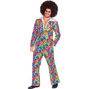 Widmann - Hippie Kostuum - Vrolijke Kleurige Hippie Symbolen - Man - Multicolor - XL - Carnavalskleding - Verkleedkleding