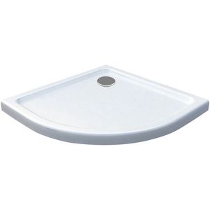 Acryl Douchebak Kwartrond 90 x 90 x 5 cm - Laag Model - Versterkt met Glasvezel - Afvoergat Ø 90 mm