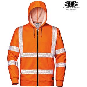SIR SAFETY CIRCUS Hi-Vis Oranje Orange Sweater Werkjas Veiligheidsjas - Reflecterende Werkjas met Multifunctionele Praktische Zakken