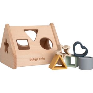 Baby's Only Houten vormenstoof huis met siliconen figuurtjes - Baby puzzel - Baby speelgoed - Earth - Baby cadeau