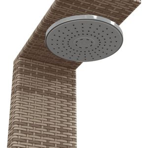 Buitendouche 100x100x241,5 cm poly rattan en acaciahout grijs