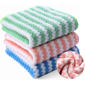 TheLau ® Ultra Zachte en Sterk Absorberende Microvezel Poetsdoeken Set van 3 voor Meervoudig Gebruik