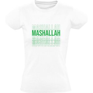 Mashallah Dames T-shirt |  Arabisch | waardering | dankbaar | god | Wit