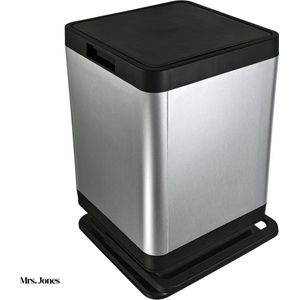 Mrs. Jones 60 liter Kunststof Pedaalemmer Metaallook Geurdicht Geruisloos Afdalemmer Prullenbak 60 liter