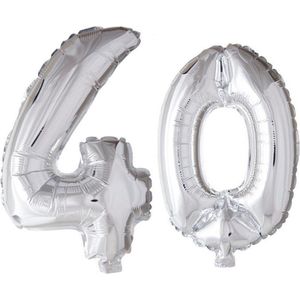 Folieballon 40 jaar zilver 41cm