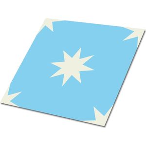 Tulup PVC Tegels - Geometrische Ster Vinyl Tegels - 30 cm x 30 cm - Blauw Vloer Tegels PVC - Verpakking van 9 stuks - Vinyl Vloer Tegels - Mozaïek Plaktegels - Zelfklevende PVC Tegels - Plaktegels keuken en Badkamer