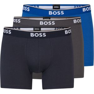 HUGO BOSS Power boxer briefs (3-pack) - heren boxers normale lengte - navy - blauw - grijs - Maat: XXL