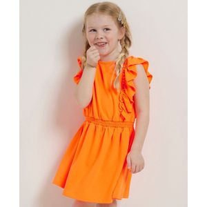 TerStal Meisjes / Kinderen Europe Kids Jurkje Met Gesmockte Taille Oranje In Maat 92