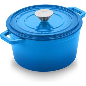 Rosmarino Braadpan - Braadpannen - Gietijzeren Braadpan 26 cm - Braadpan inductie - 5 liter - Blauw