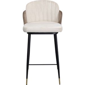 Barkruk Hojas fluweel beige en taupe Kare Design