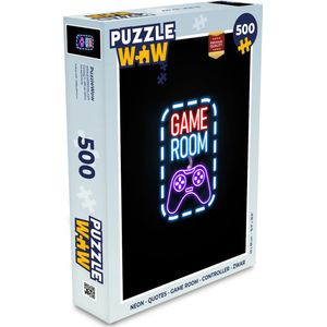 Puzzel Neon - Quotes - Game room - Controller - Zwart - Legpuzzel - Puzzel 500 stukjes