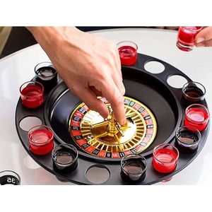 Roulette Drinkspel - Drankspel - Spel - Drank - Alcohol - Met 16 Shots Glazen - Ø30cm diameter