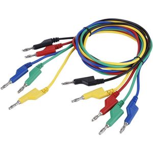 1 m 4 mm Banaanstekker Netsnoer Meetleidingen Kabel Dubbele Kop voor Multimeter - 5 stuks