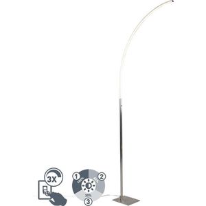 QAZQA stylish fl - Moderne Dimbare LED Vloerlamp | Staande Lamp met Dimmer - 1 lichts - H 1500 mm - Staal - Woonkamer | Slaapkamer | Keuken