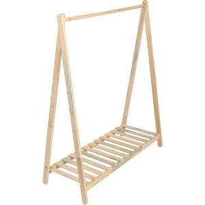 In And OutdoorMatch Kledingrek Mithos - Met Plank - Grenen - 125x106x38cm - Houtkleur - Stijlvol Design