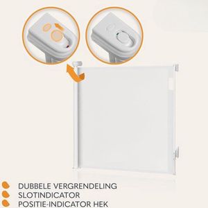 Traphekje Oprolbaar Traphekje Zonder Boren - Oprolbaar Traphekje - Veiligheidshekje voor Honden - Veiligheidshekje voor Kinderen - Traphekje Hond