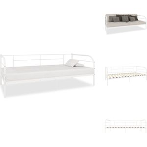 vidaXL Metalen Bedbank - 207 x 96 x 72 cm - Wit - Logeerbed en Bank - Bed
