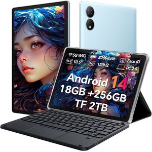 Oscal Blackview Pad 80 WiFi Tablet 10.51"" FHD - 1200x1920 - Android 14 - 2.4G+5G WiFi 5 - RAM 18 GB - ROM 256 GB - 8200mAh - Met Toetsenbord(QWERTY) - Blauw