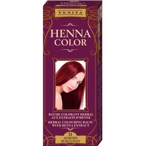 Venita HENNA COLOR BALSEM Burgundy nr.11 Kant-en Klare Natuurlijke Haarverf Zonder Ammoniak. Ammonia. PPD. PTD. Peroxide. Waterstofperoxide etc. 75ml