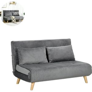 Slaapbank - Uitklapbaar - Slaapstoel - Logeerbed - Zetelbed - Slaapfauteuil - Vouwbed - 2 persoons - Zeer comfortabel - Grijs