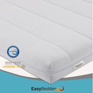 Easy Bedden Topmatras - 200x200 - Topper HR Koudschuim - Medium hardheid - Hybrid - Topdekmatras - circa 7 cm - Afritsbaar Wasbaar Tijk - Orthopedisch - Anti-allergisch - Topper Hotel XL - Anti Bacterieel - CertiPUR® en Oekotex gecertificeerd