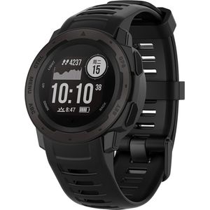 Strap-it Siliconen smartwatch bandje - geschikt voor Garmin Instinct 1 / Garmin Instinct 2 - zwart