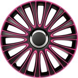 AutoStyle 4-Delige Wieldoppenset LeMans 13-inch zwart/roze