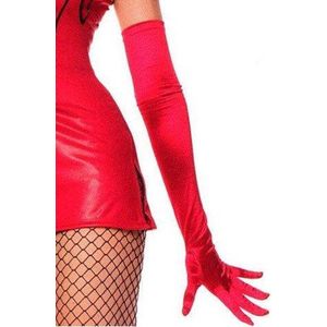 Rode glanzende handschoenen - O/S
