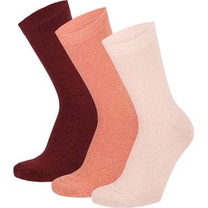 Apollo - Kleurrijke dames sokken - Multi Roze - 3-Pak - Maat 35/42 - Damessokken maat 35 38 - Damessokken maat 39 42 - Sokken Dames - Sokken Dames 39 42 - Multipack sokken