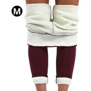 Livano Winter Panty - Gevoerde Panty - Fleece panty - Legging Thermo Panty - Warme Panty - Elastisch - Hoge Taille - Maat S - Bordeaux Rood