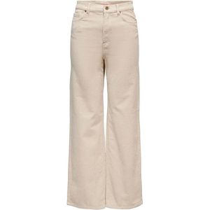 Only Hope Global Ex Wide Cord Broek Met Hoge Taille Beige 40 / 32 Vrouw